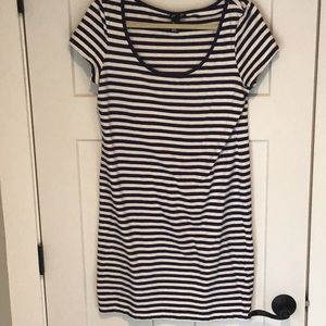 H&M summer dress - navy/offwhite stripe - L